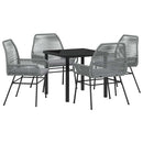 Have Spisebordssæt med pude 5 pcs Grå polyrattan