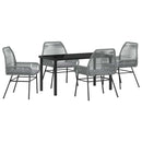 Have Spisebordssæt med pude 5 pcs Grå polyrattan