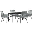 Have Spisebordssæt med pude 5 pcs Grå polyrattan