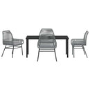 Have Spisebordssæt med pude 5 pcs Grå polyrattan