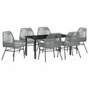 Have Spisebordssæt med pude 7 pcs Grå polyrattan