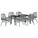 Have Spisebordssæt med pude 7 pcs Grå polyrattan