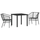Have Spisebordssæt 3 pcs Sort polyrattan