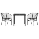 Have Spisebordssæt 3 pcs Sort polyrattan