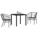 Have Spisebordssæt 3 pcs Sort polyrattan
