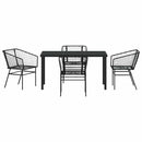 Have Spisebordssæt 5 pcs Sort polyrattan