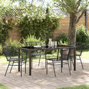 Have Spisebordssæt 5 pcs Sort polyrattan