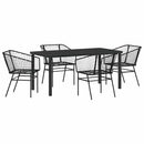 Have Spisebordssæt 5 pcs Sort polyrattan