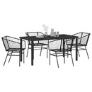 Have Spisebordssæt 5 pcs Sort polyrattan
