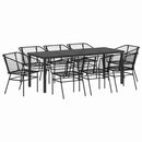 Have Spisebordssæt 9 pcs Sort polyrattan
