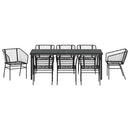 Have Spisebordssæt 9 pcs Sort polyrattan