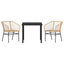 Have Spisebordssæt 3 pcs Brun polyrattan