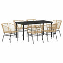 Have Spisebordssæt 7 pcs Brun polyrattan