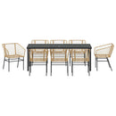 Have Spisebordssæt 9 pcs Brun polyrattan