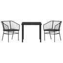 Have Spisebordssæt 3 pcs Sort polyrattan