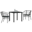 Have Spisebordssæt 3 pcs Sort polyrattan