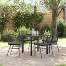 Have Spisebordssæt 5 pcs Sort polyrattan