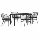 Have Spisebordssæt 5 pcs Sort polyrattan