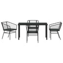 Have Spisebordssæt 5 pcs Sort polyrattan