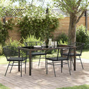 Have Spisebordssæt 5 pcs Sort polyrattan