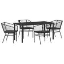 Have Spisebordssæt 5 pcs Sort polyrattan