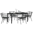 Have Spisebordssæt 5 pcs Sort polyrattan