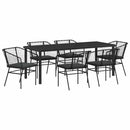 Have Spisebordssæt 7 pcs Sort polyrattan