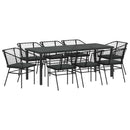 Have Spisebordssæt 9 pcs Sort polyrattan