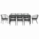 Have Spisebordssæt 9 pcs Sort polyrattan