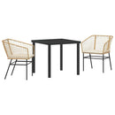 Have Spisebordssæt 3 pcs Brun polyrattan