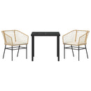 Have Spisebordssæt 3 pcs Brun polyrattan