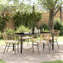 Have Spisebordssæt 5 pcs Brun polyrattan
