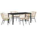 Have Spisebordssæt 5 pcs Brun polyrattan