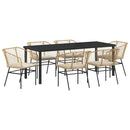 Have Spisebordssæt 7 pcs Brun polyrattan