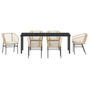 Have Spisebordssæt 7 pcs Brun polyrattan