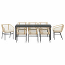 Have Spisebordssæt 9 pcs Brun polyrattan