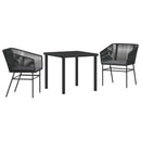 Have Spisebordssæt med pude 3 pcs Sort Pulverlakeret stål