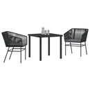 Have Spisebordssæt med pude 3 pcs Sort Pulverlakeret stål