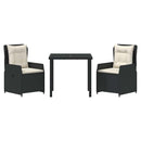 Have Spisebordssæt 3 pcs Sort polyrattan
