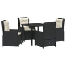 Have Spisebordssæt 5 pcs Sort polyrattan