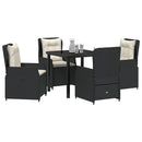 Have Spisebordssæt 5 pcs Sort polyrattan