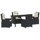 Have Spisebordssæt 5 pcs Sort polyrattan