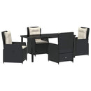 Have Spisebordssæt 5 pcs Sort polyrattan