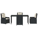 Have Spisebordssæt 5 pcs Sort polyrattan