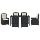 Have Spisebordssæt 7 pcs Sort polyrattan