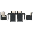 Have Spisebordssæt 7 pcs Sort polyrattan