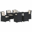 Have Spisebordssæt 7 pcs Sort polyrattan