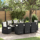 Have Spisebordssæt 9 pcs Sort polyrattan