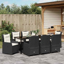 Have Spisebordssæt 9 pcs Sort polyrattan