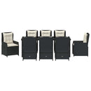 Have Spisebordssæt 9 pcs Sort polyrattan